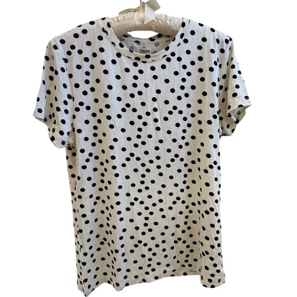 L'AGENCE Classic Tee -  Ressi Fitted Crewneck Polka Dot - Size M - Picture 3 of 5